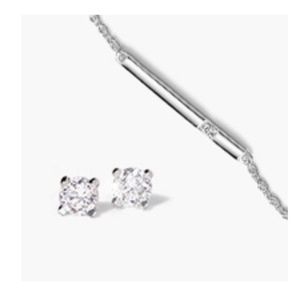 Lab diamond earrings and necklace